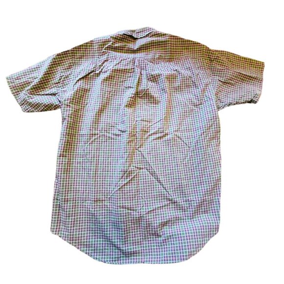 L.L. Bean Mens Plaid Button-Down Short Sleeve Shirt Size L 100% Cotton jj1645 - Picture 5 of 5